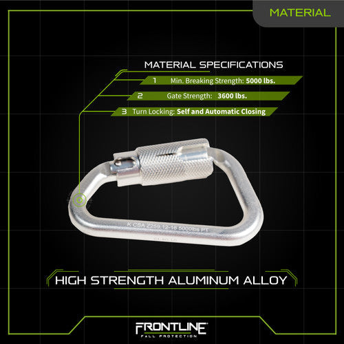 Frontline CAQ117 Aluminum Quarter Turn Locking Carabiner