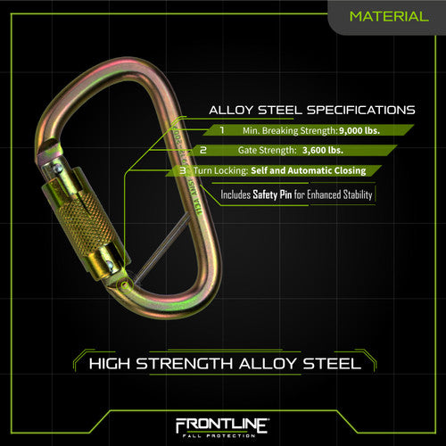 Frontline CSQ184 Steel Quarter Turn-locking Carabiner