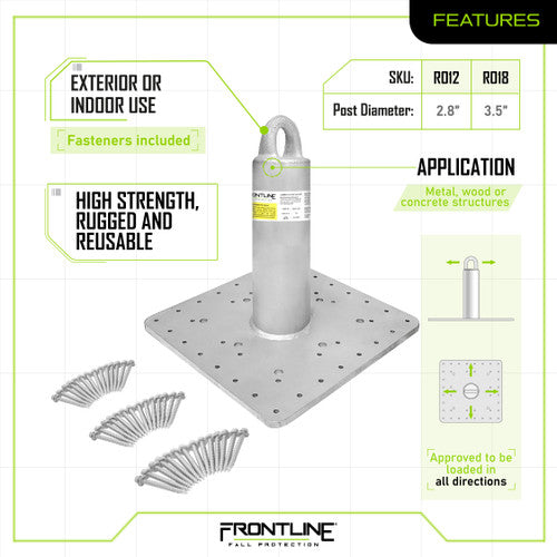 Frontline Commercial Roof Anchor CAL-OSHA Compliant 18