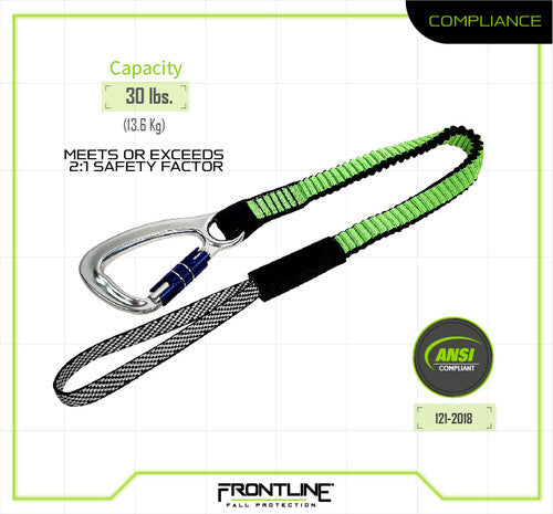 Frontline TLS30 ToolGrip Elastic Tool Tether 30 lbs with Self-locking Aluminum Carabiner