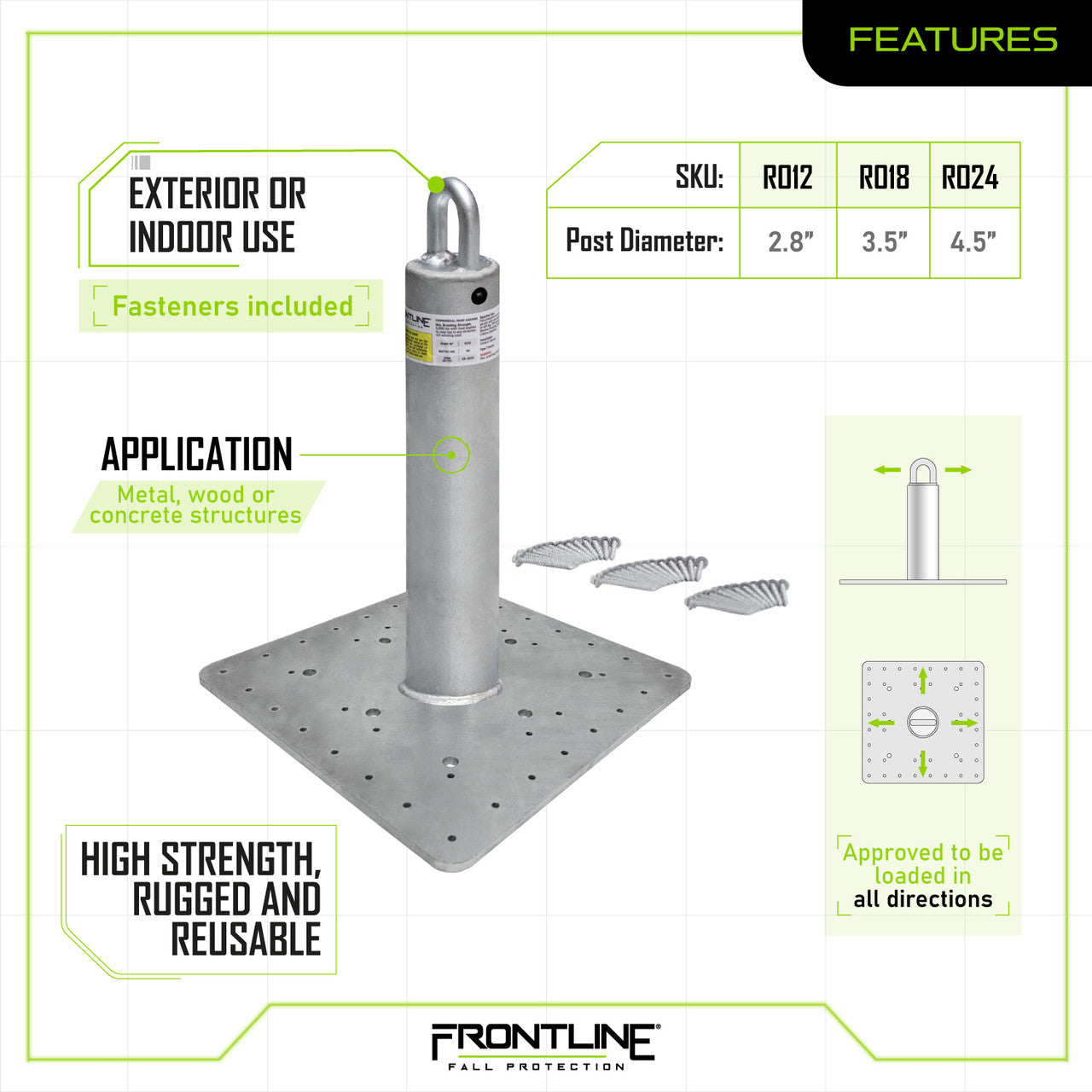 Frontline Commercial Roof Anchor 18"