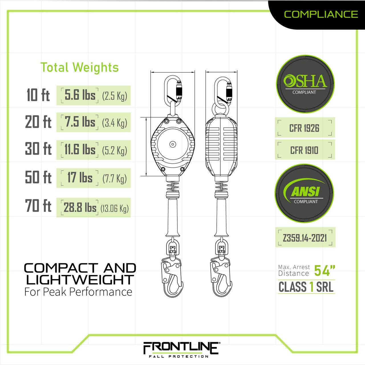 Frontline RPG Cable Single Leg SRL with Steel Snap Hook End