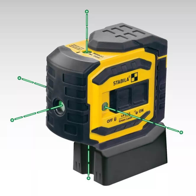 Láser GREENBEAM de 5 puntos Stabila 03165 LA-5 PG autonivelante