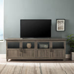 Mueble para TV de 70" Goodwin con puertas de vidrio y madera de 4 paneles