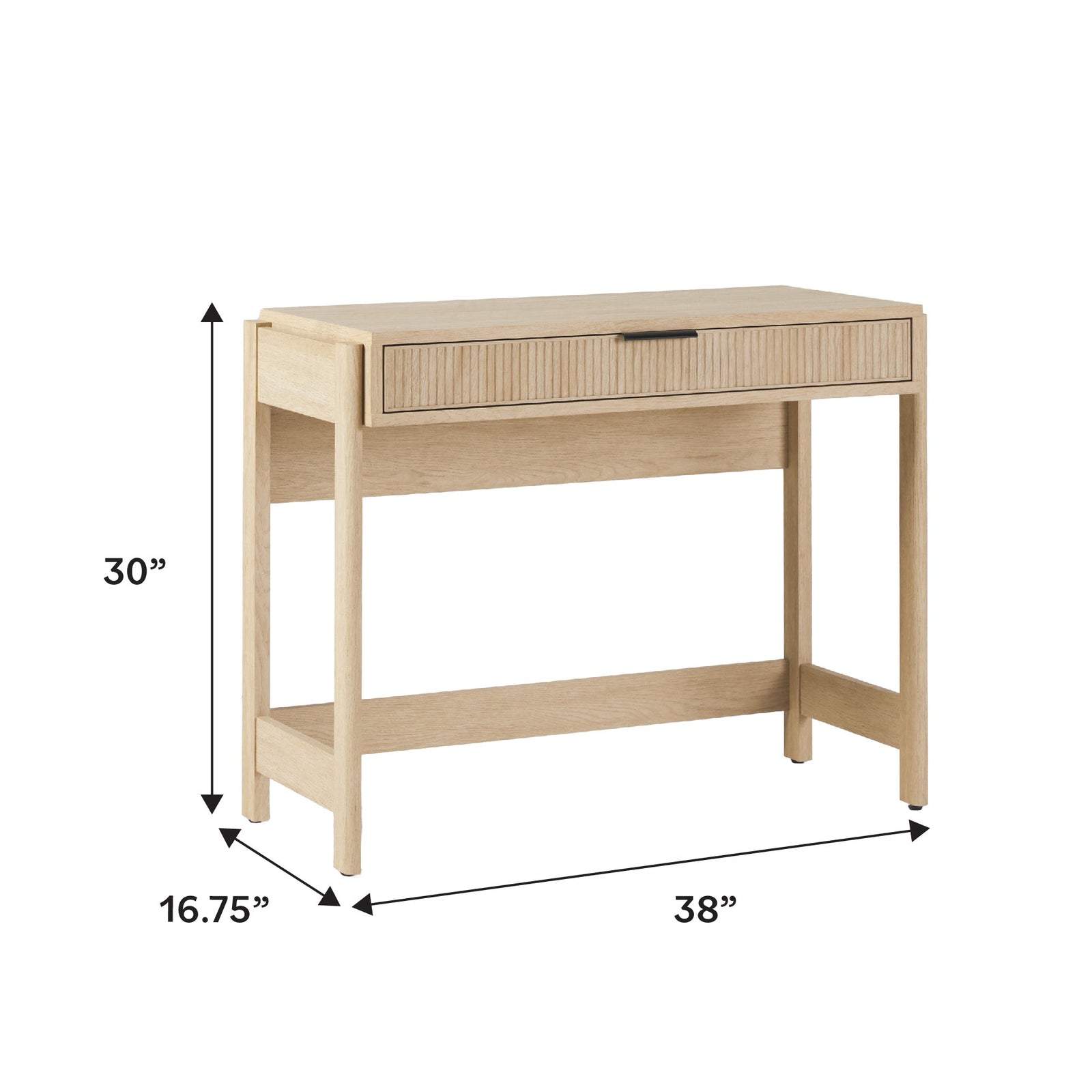 Holmes Modern Scandinavian Reeded Writing Desk