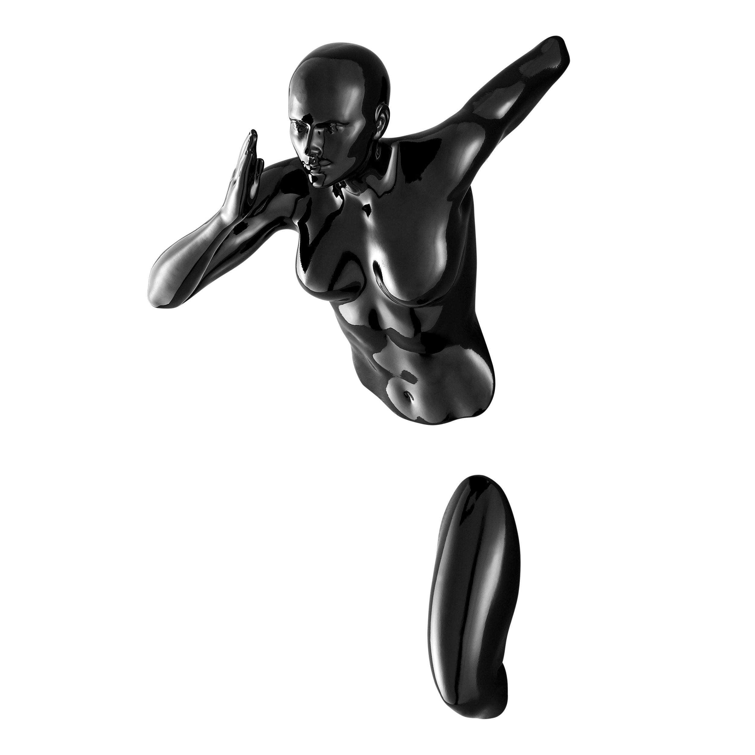 Set of Two Wall Runners Women Sculptures // Black & White