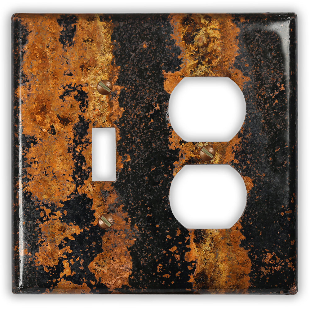 Zebra Copper - 1 Toggle / 1 Duplex Wallplate