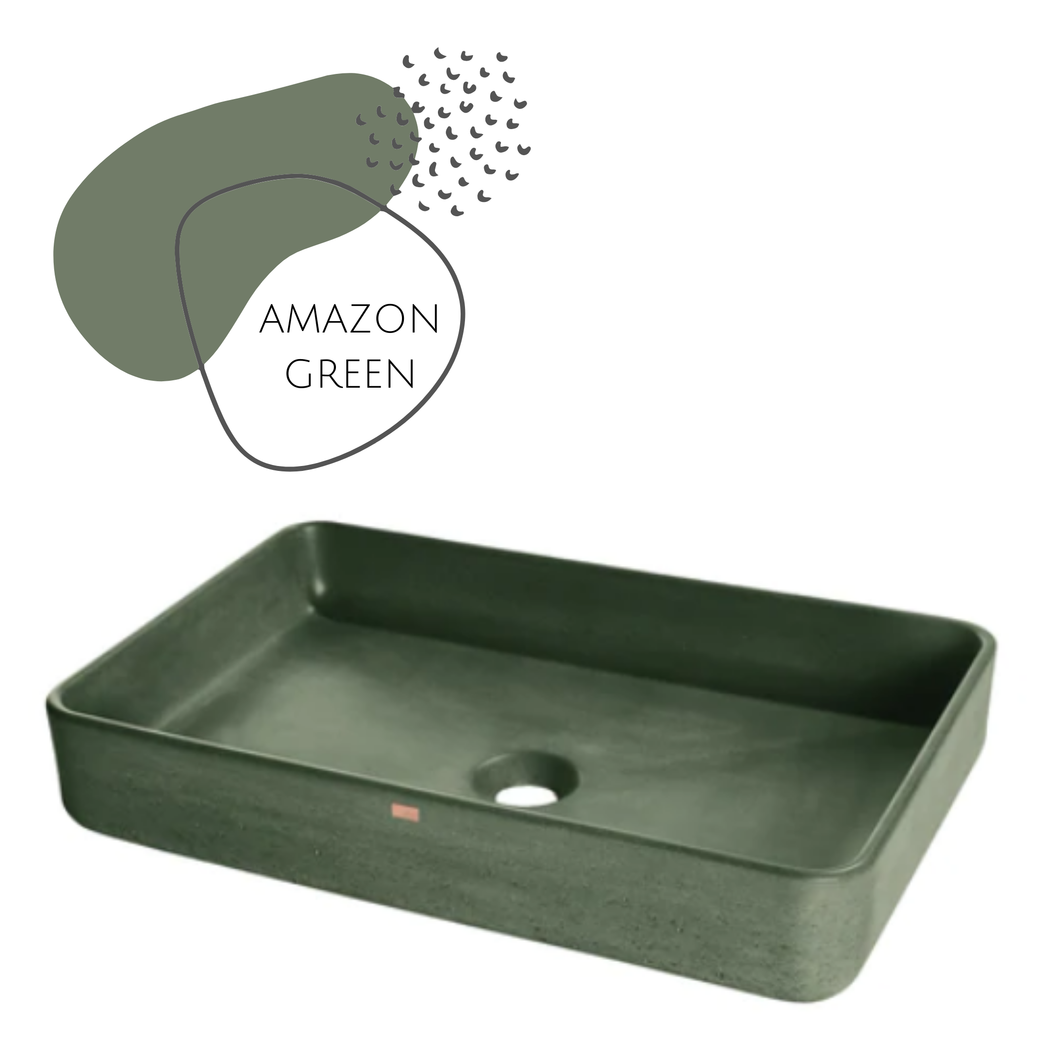 Lavabo rectangular de hormigón de 22'' DDALF05 - Baño