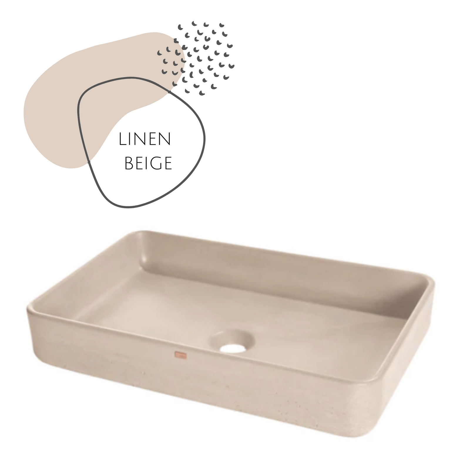 Lavabo rectangular de hormigón de 22'' DDALF05 - Baño