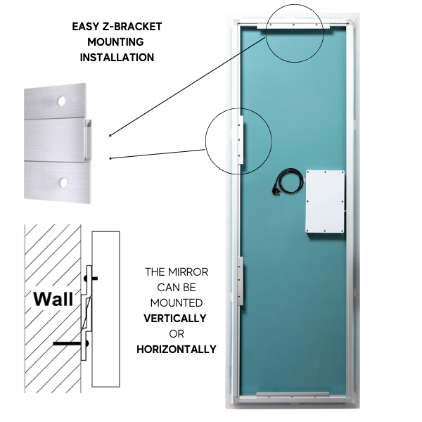 Espejo de pared de cuerpo entero con iluminación LED Zeek 65x22 para dormitorio MA2265