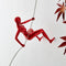 Climbing Woman 8" Wall Sculpture // Metallic Red