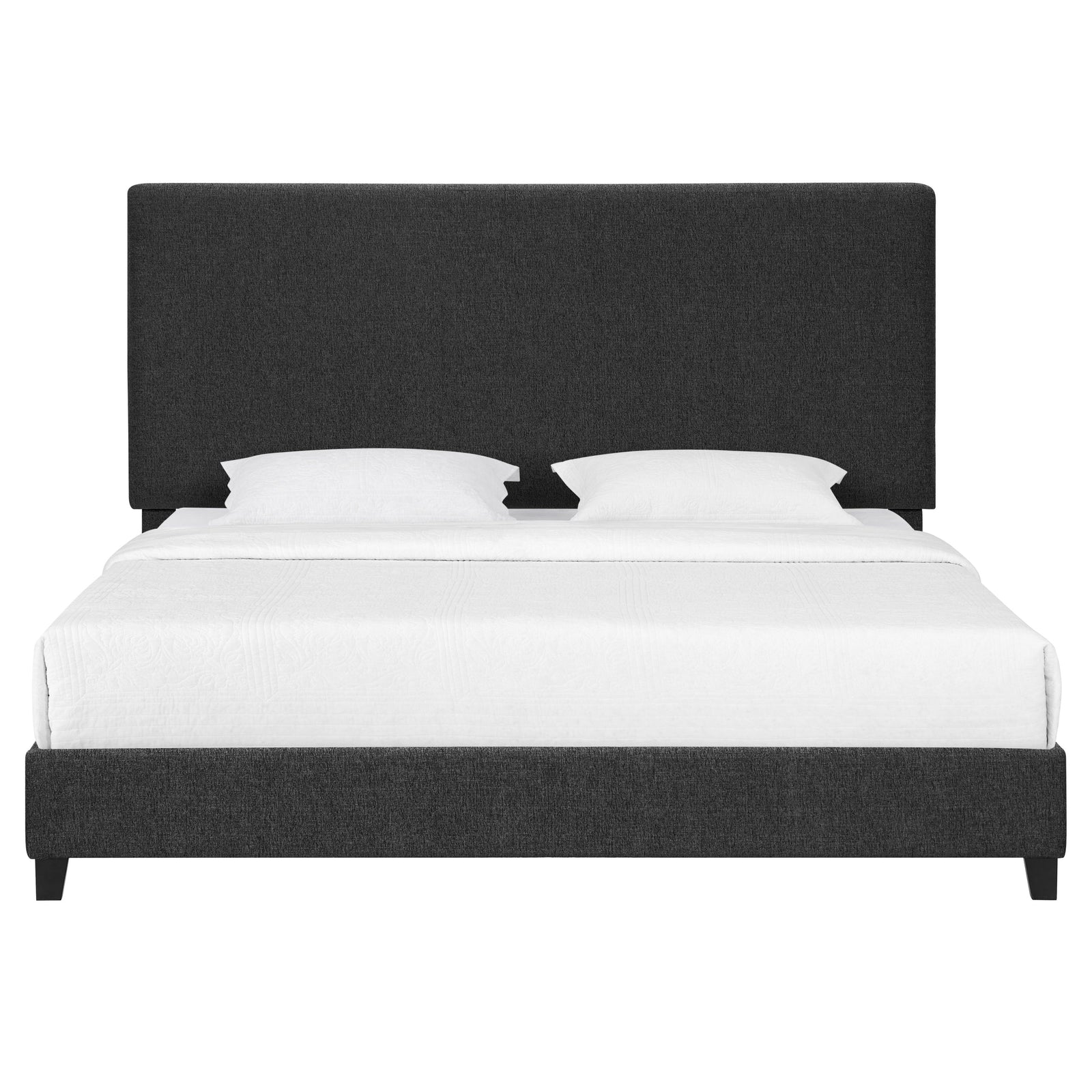 Walker Edison | King Size Charcoal Grey Upholstered Platform Bed