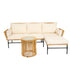 Walker Edison | Wicker 3 Pieces Outdoor Sectional Chat Set