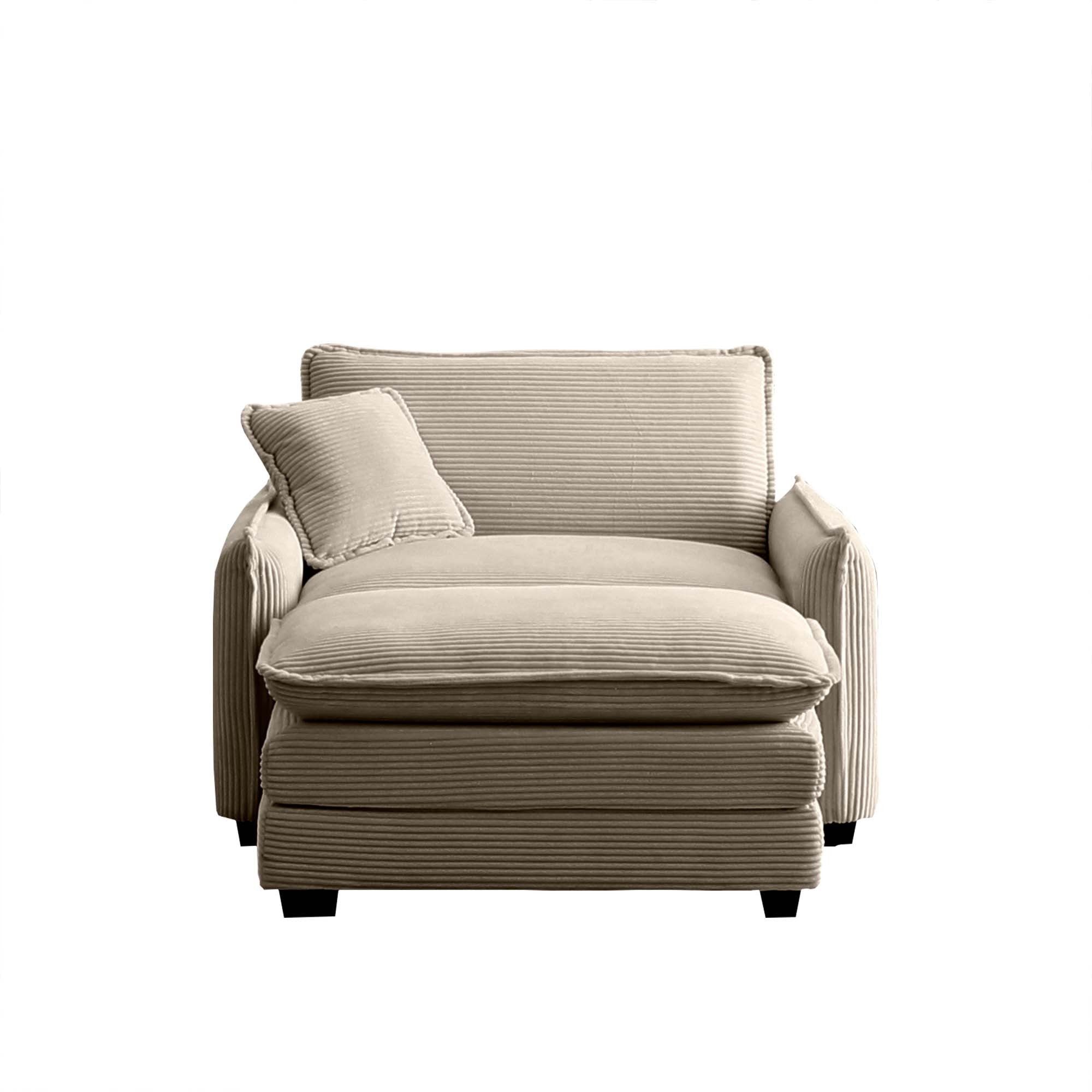 Walker Edison | Cloud Deep Sofa Chair With Ottoman