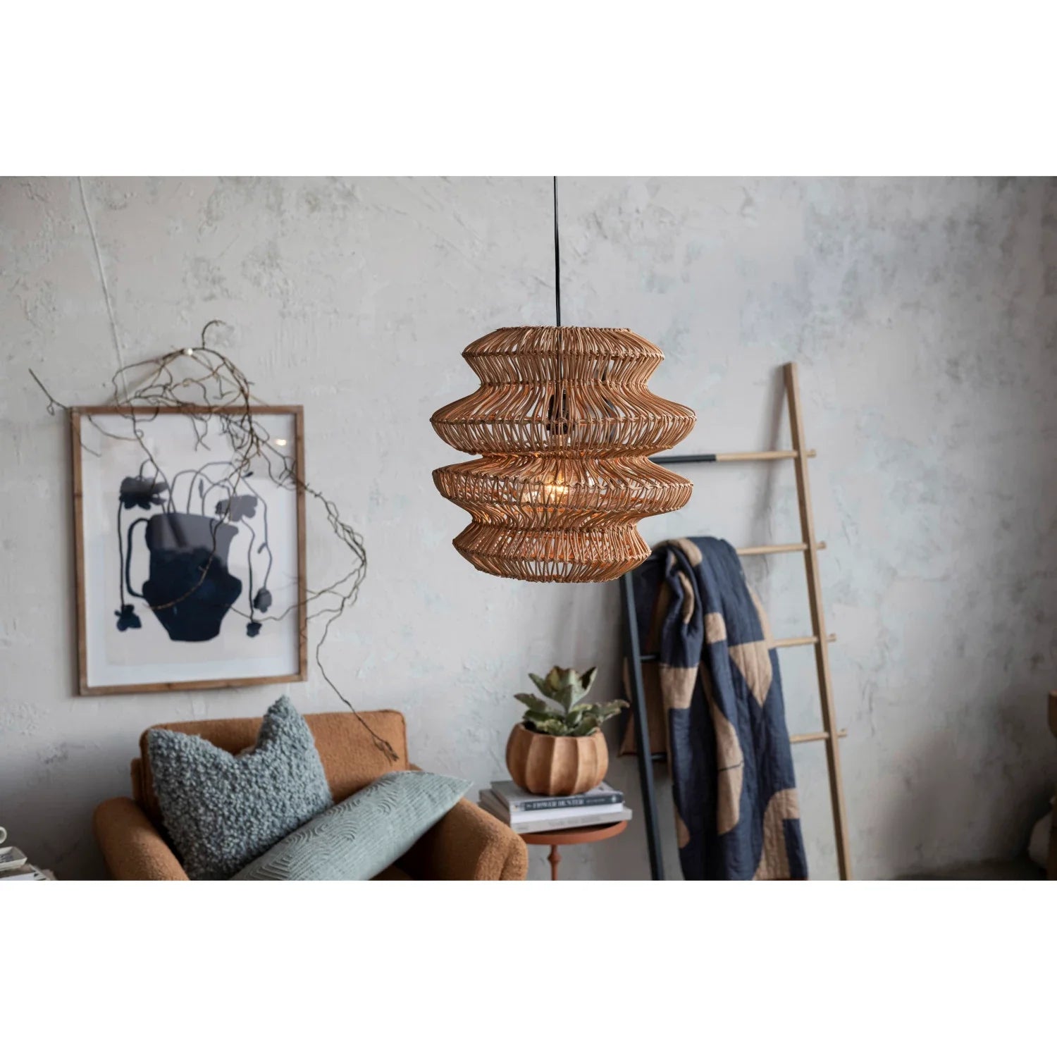 Woven Jute & Metal Pendant Lamp, 15' Cord, Natural