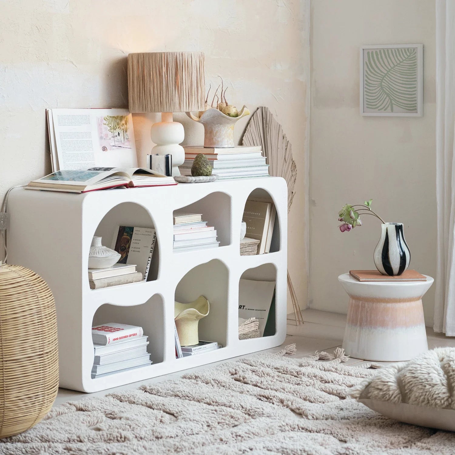 Textured MDF Shelf w/ 6 Compartments (Sits Vertically & Horizontally)