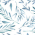 Contemporary Blue Leaves Wallpaper Chic