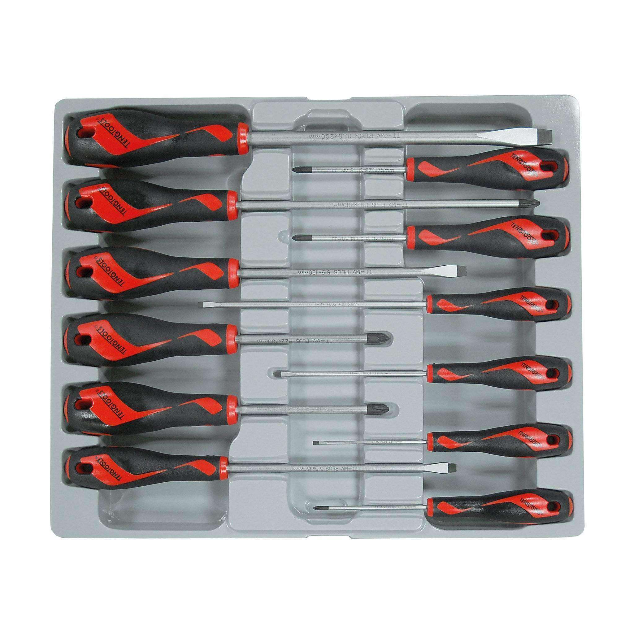 Juego de destornilladores Teng Tools de 12 piezas (planos, PH, PZ) - MD912N