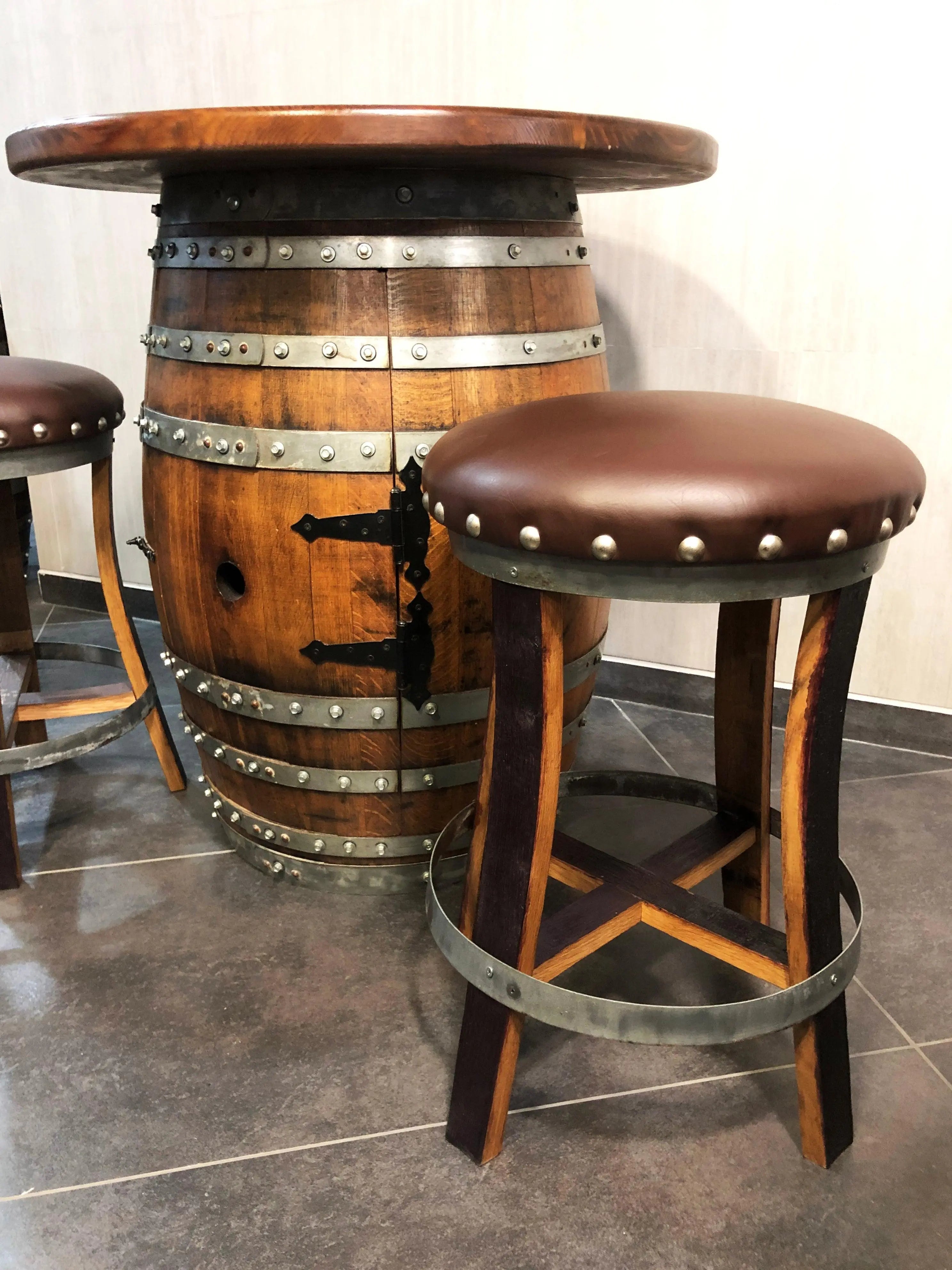 Barrel Stave Bar Stool Brown (January Preorder)