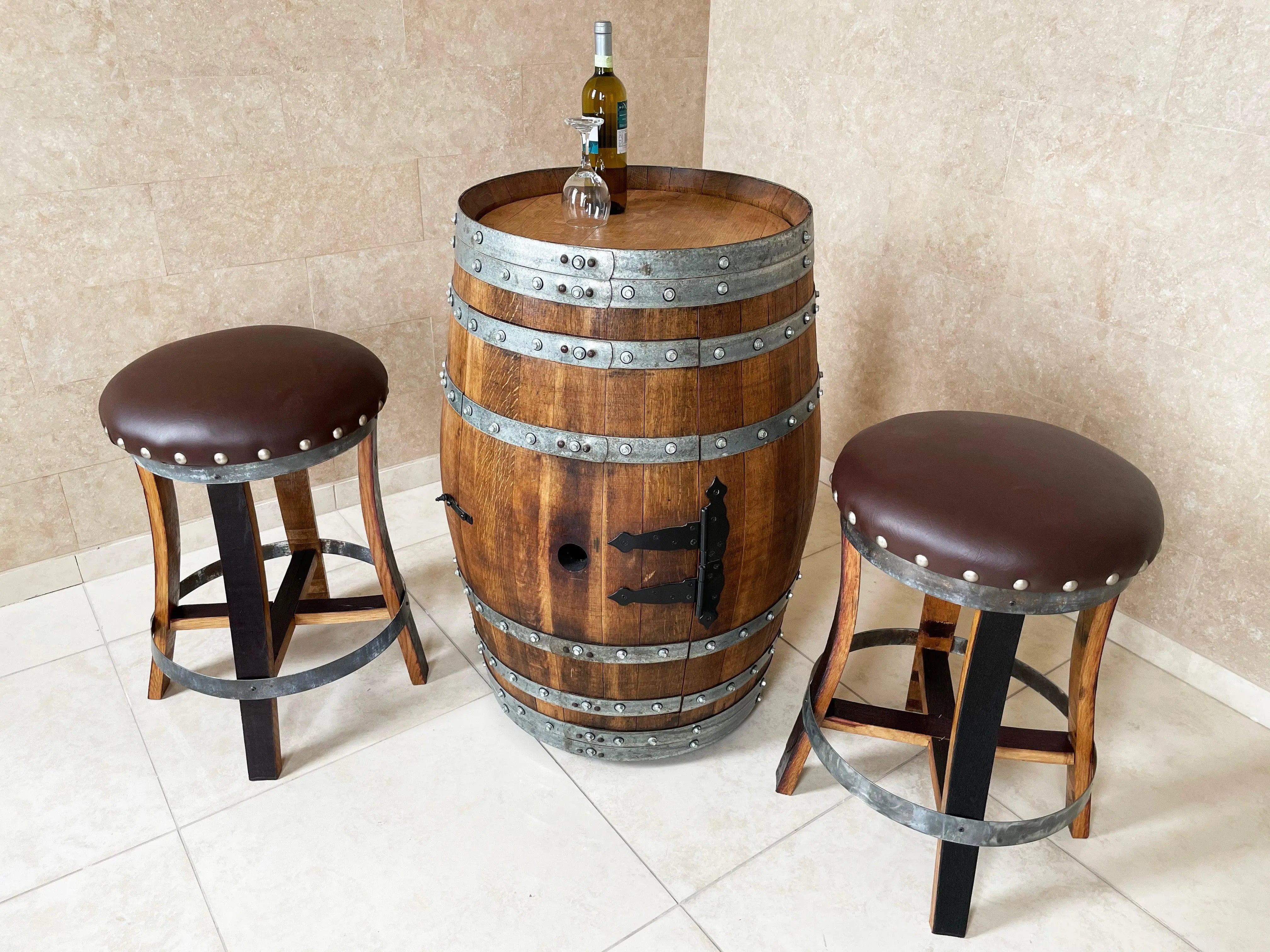 Barrel Stave Bar Stool Brown (January Preorder)