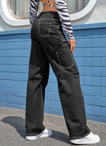 Women's Black Cargo Pants with Side Pockets