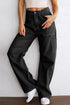 Women's Black Cargo Pants with Side Pockets