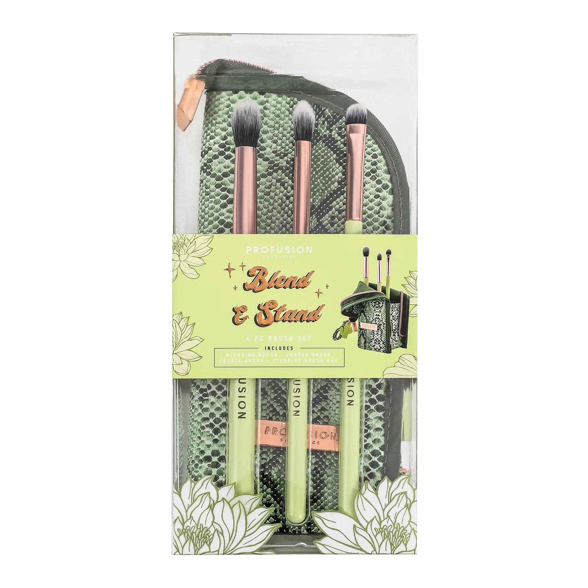 Desert Sage | Blend & Stand 4pc Bag & Brush Set Makeup Brushes