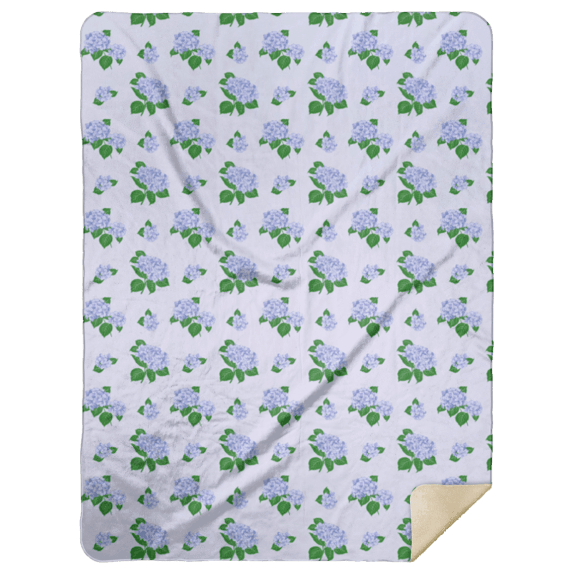 Manta de felpa con hortensias azules de 60 x 80