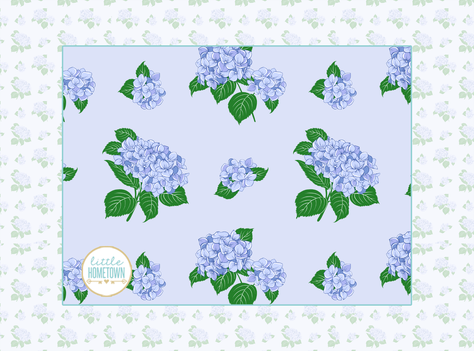 Manta de felpa con hortensias azules de 60 x 80