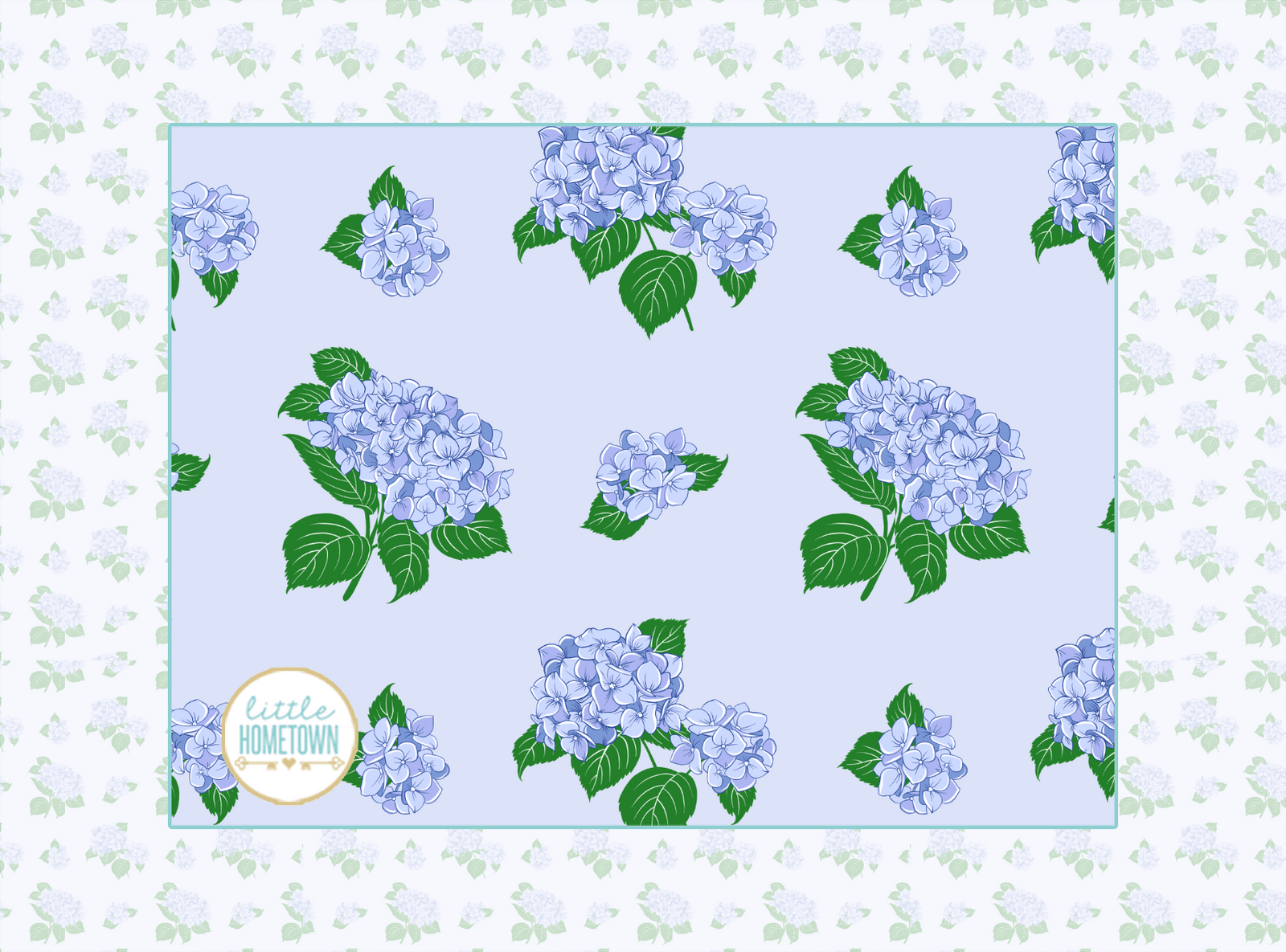 Manta de felpa con hortensias azules de 60 x 80