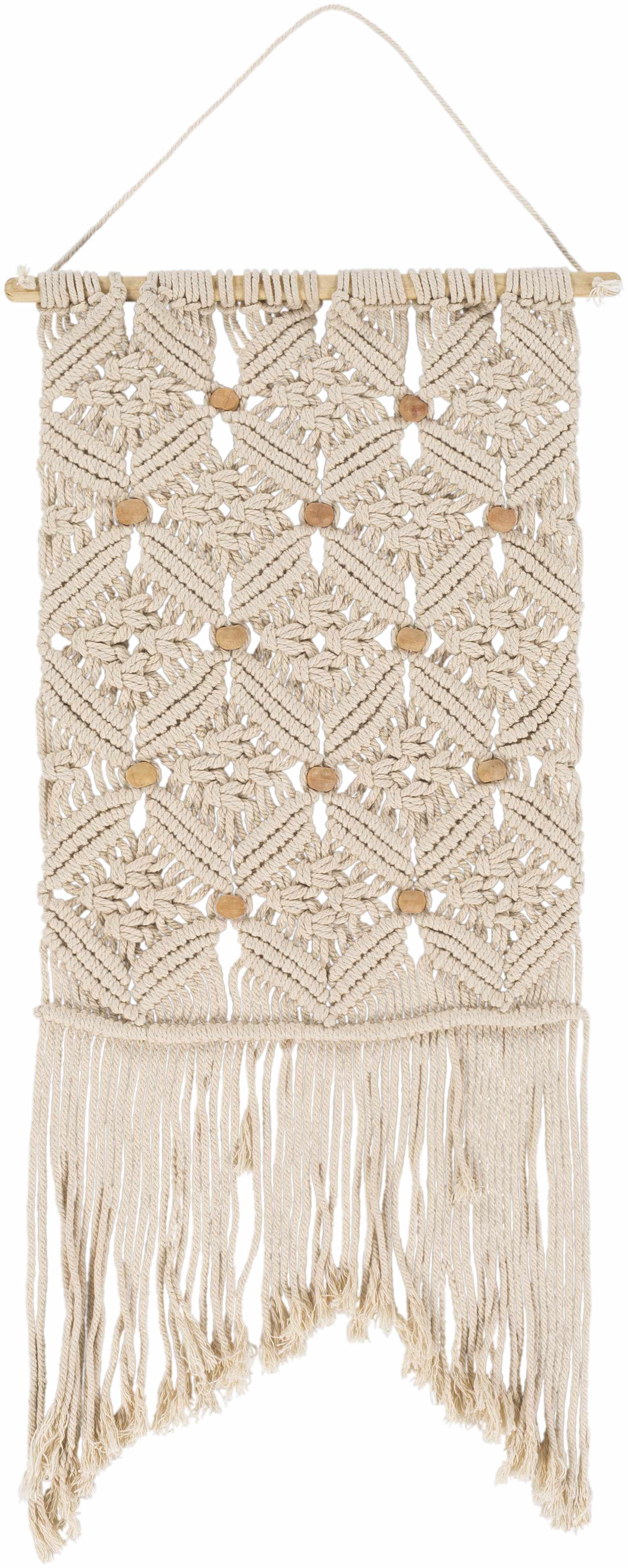 Tapiz bohemio de macramé en color beige Ever