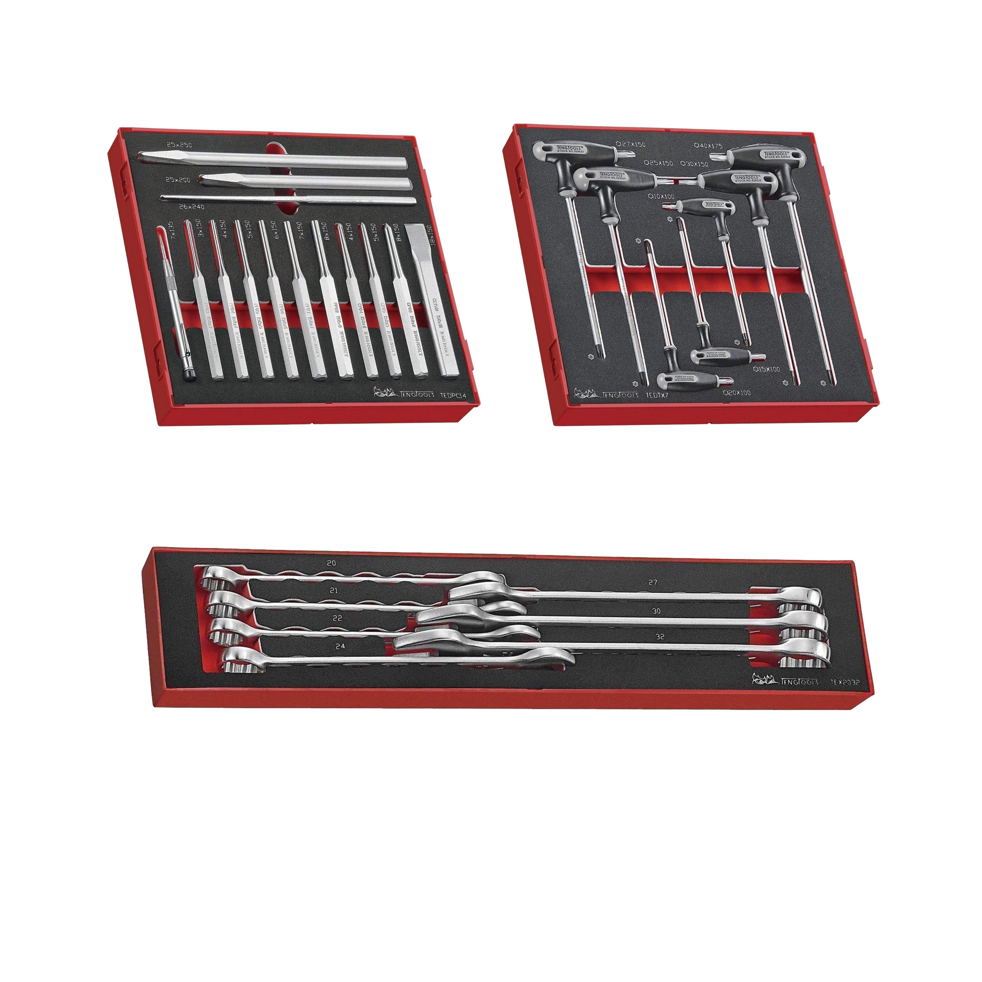 Teng Tools 240 Piece Complete Mixed EVA Foam General Hand Tool Kit (Mega Bundle 2) - TCW707EV-KIT3