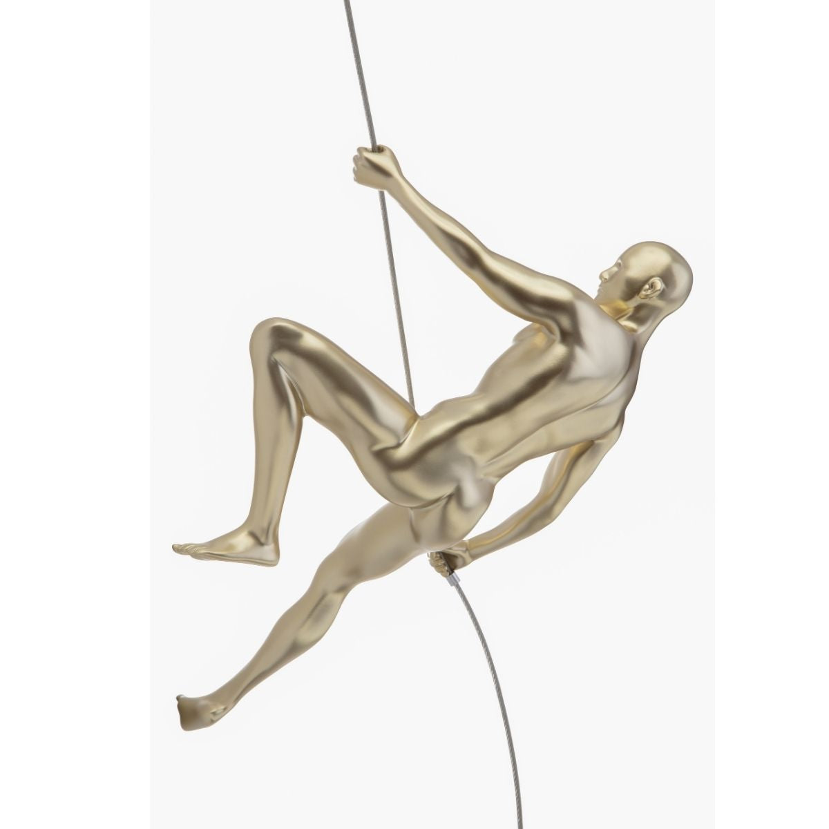 Climbing Man 15" Wall Sculpture // Gold