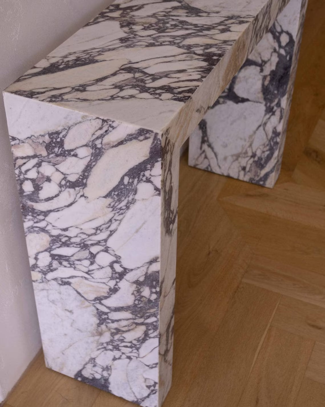 Calacatta Viola Marble Rectangular Console Polished (W)12" (L)40" (H)30"