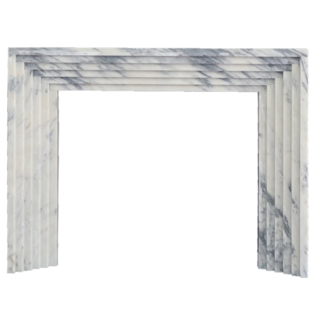 Calacatta Viola Marble Art Deco Fireplace Mantel Polished (W)8