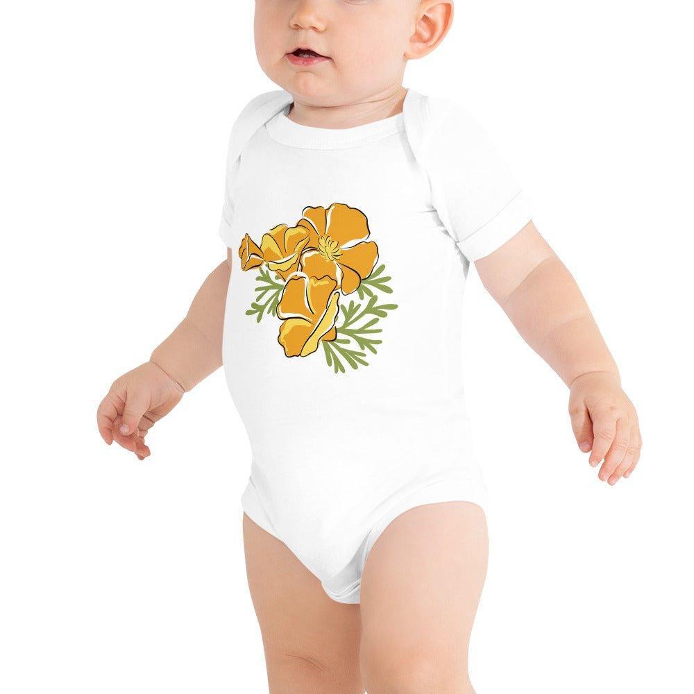 Body de manga corta para bebé California Golden Poppy