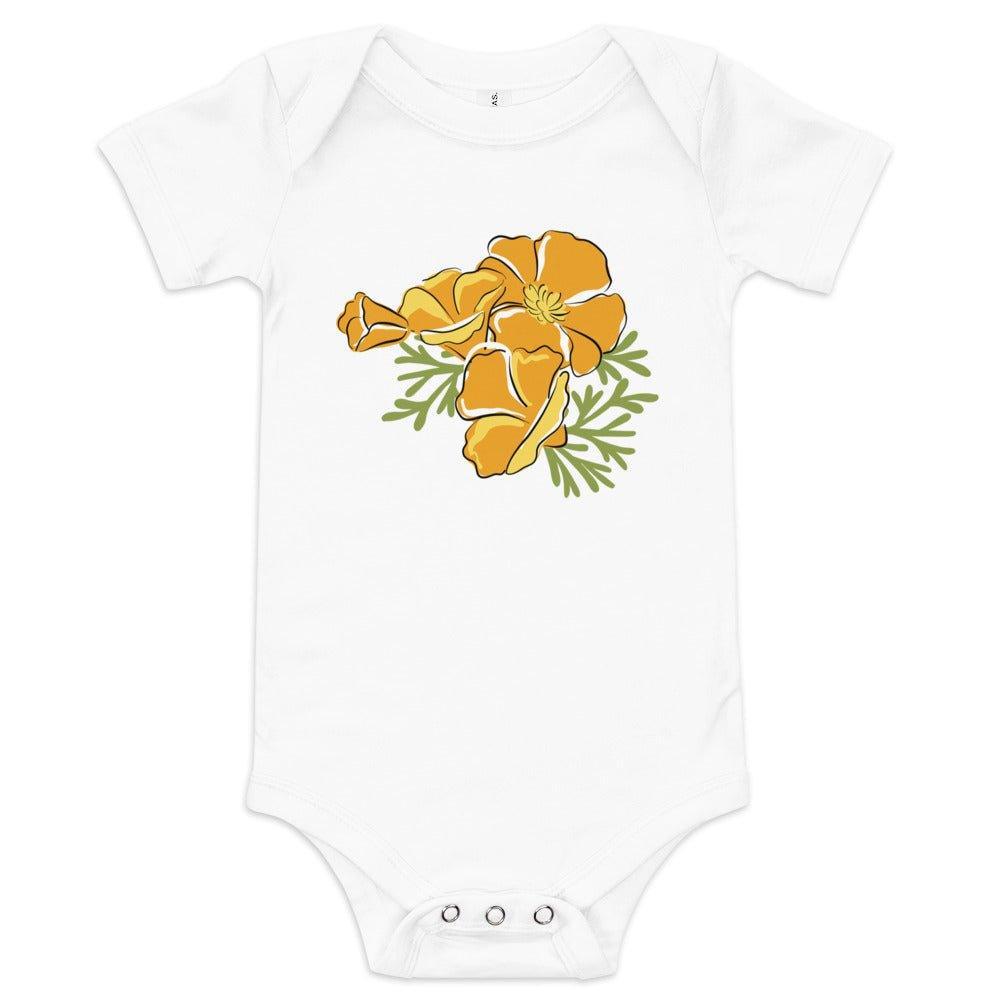 Body de manga corta para bebé California Golden Poppy