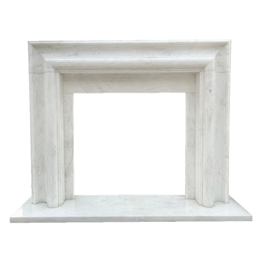 Carrara White Marble Hand-carved Fireplace Mantel Polished (W)14" (L)67" (H)69"