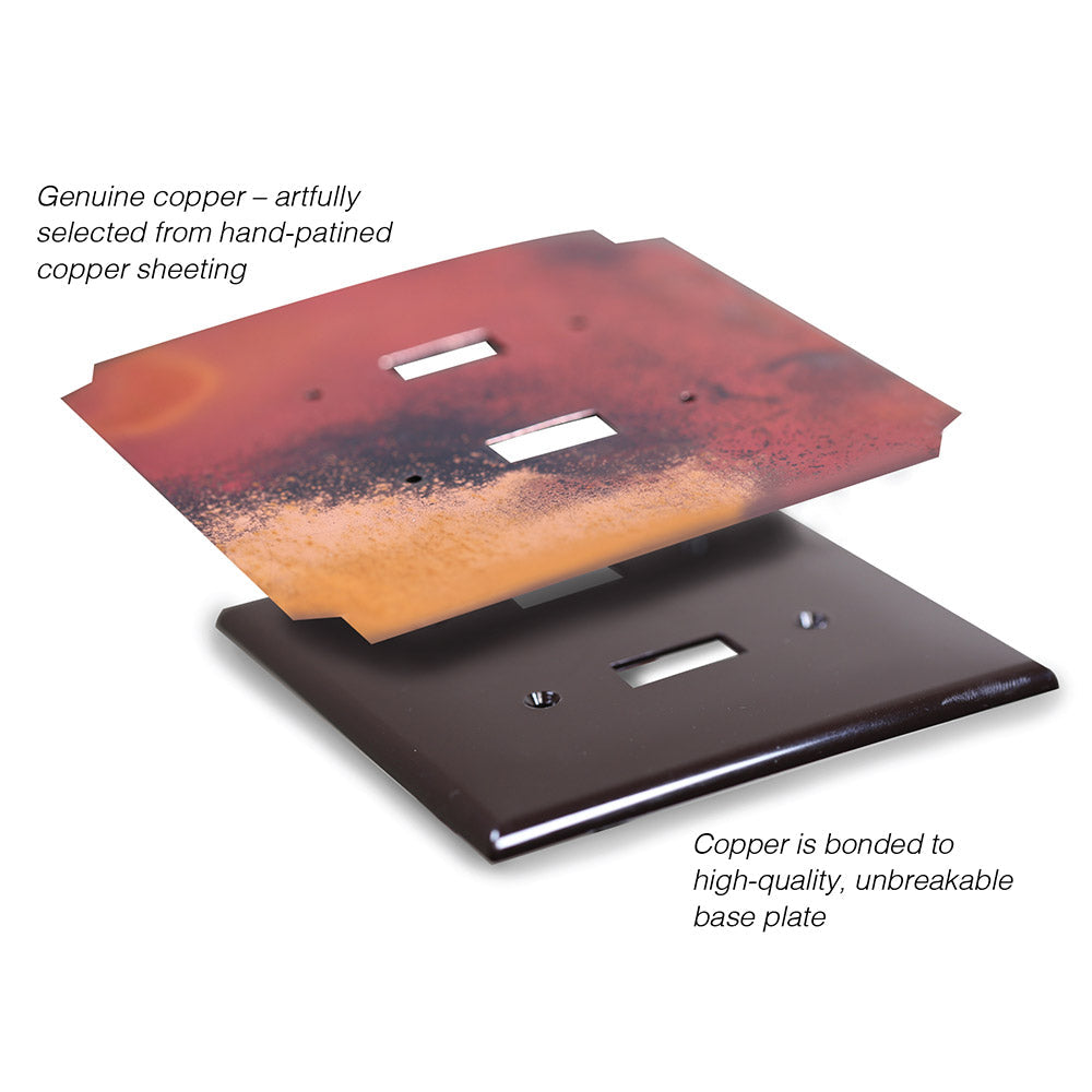 Stellar Copper - 1 Rocker / 1 Duplex Wallplate