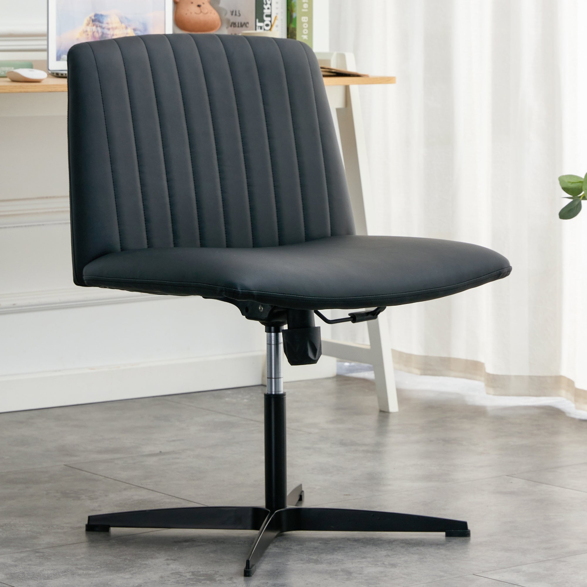 Walker Edison | Black Faux Leather Swivel Computer Chair