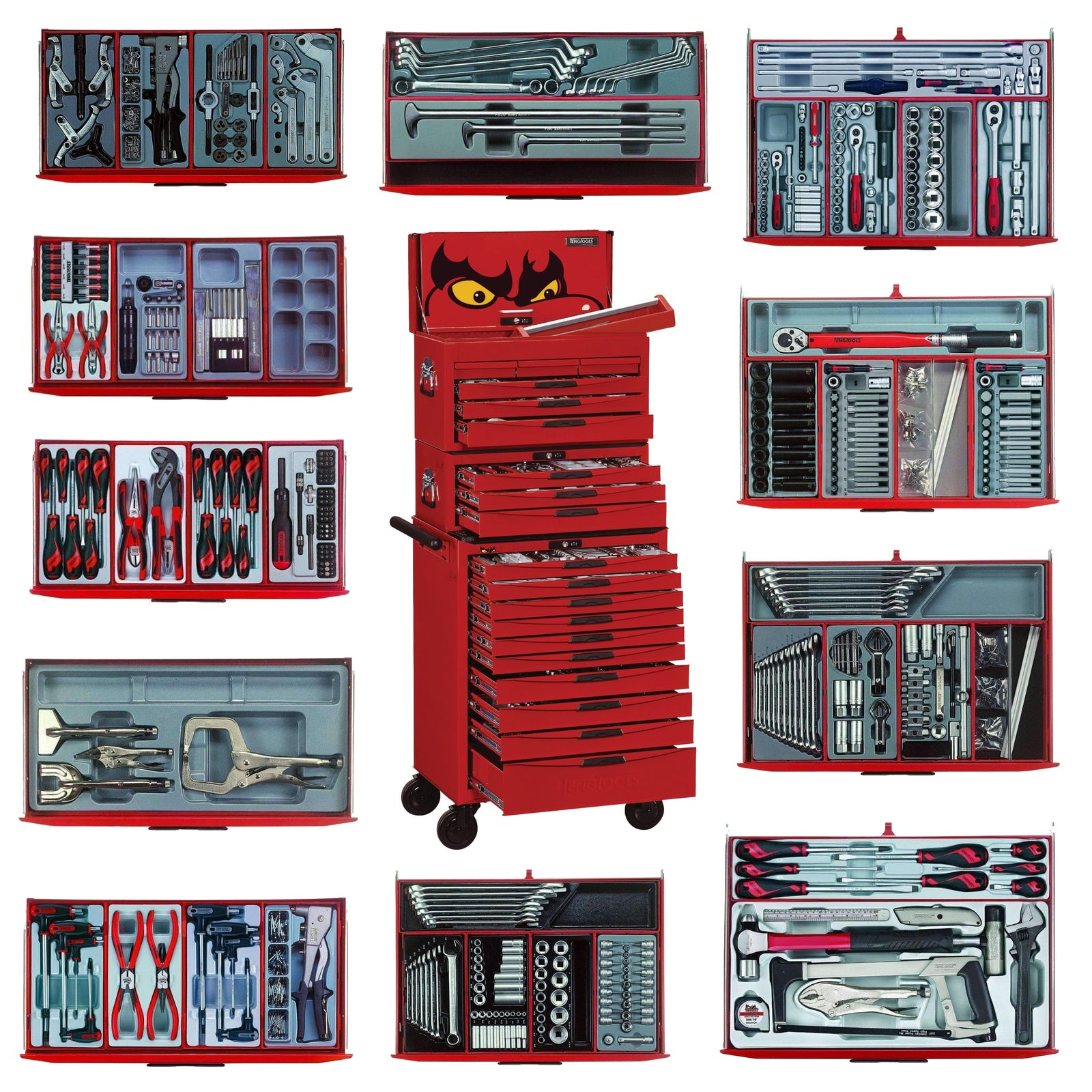 Juego de herramientas manuales mixtas Mega Master de 715 piezas de Teng Tools - TCMM715N