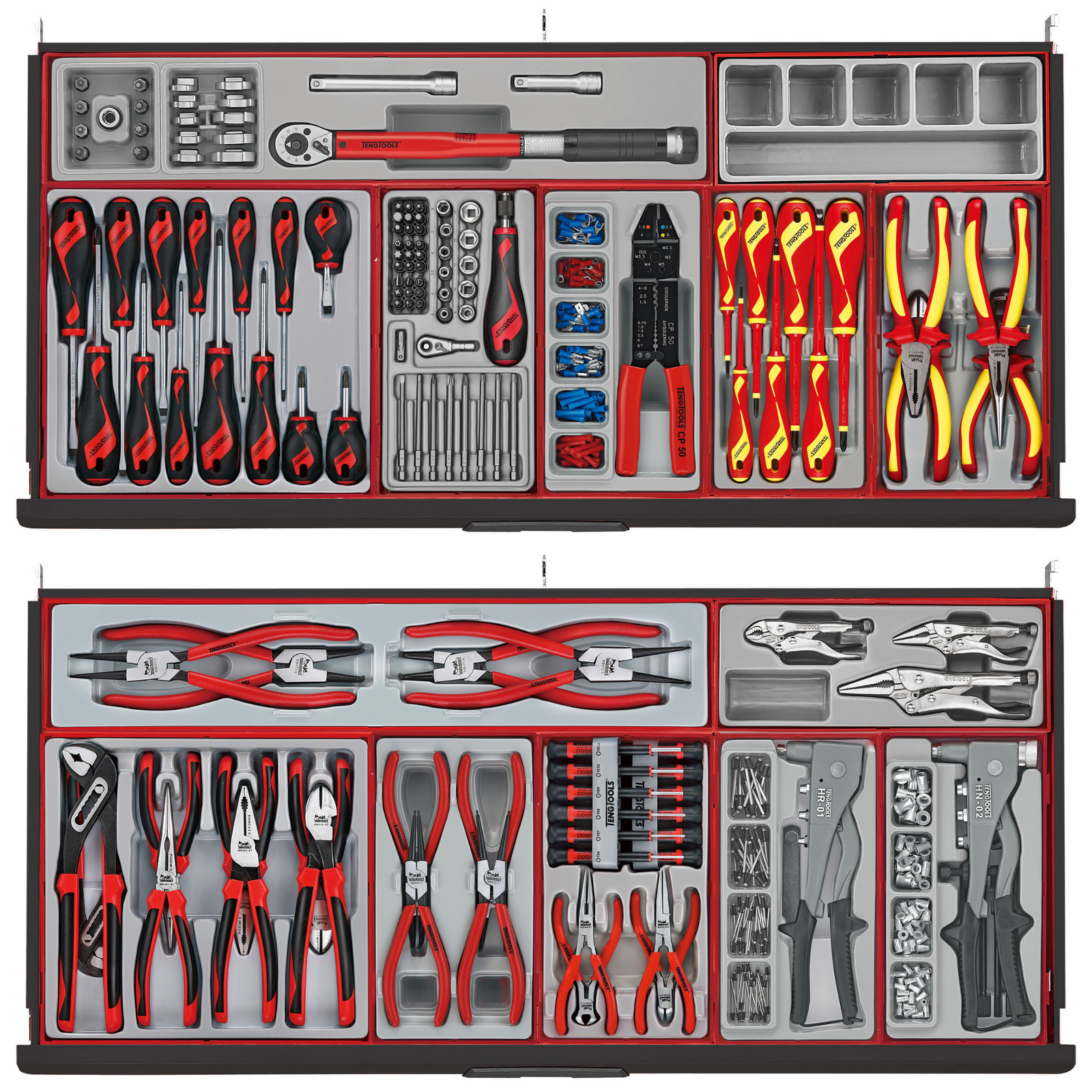 Teng Tools 1004 Piece 'Limited Edition' 37 Inch Wide 8 Drawer Black Roller Cabinet Workstation Tool Kit - TCMM1004NBK1