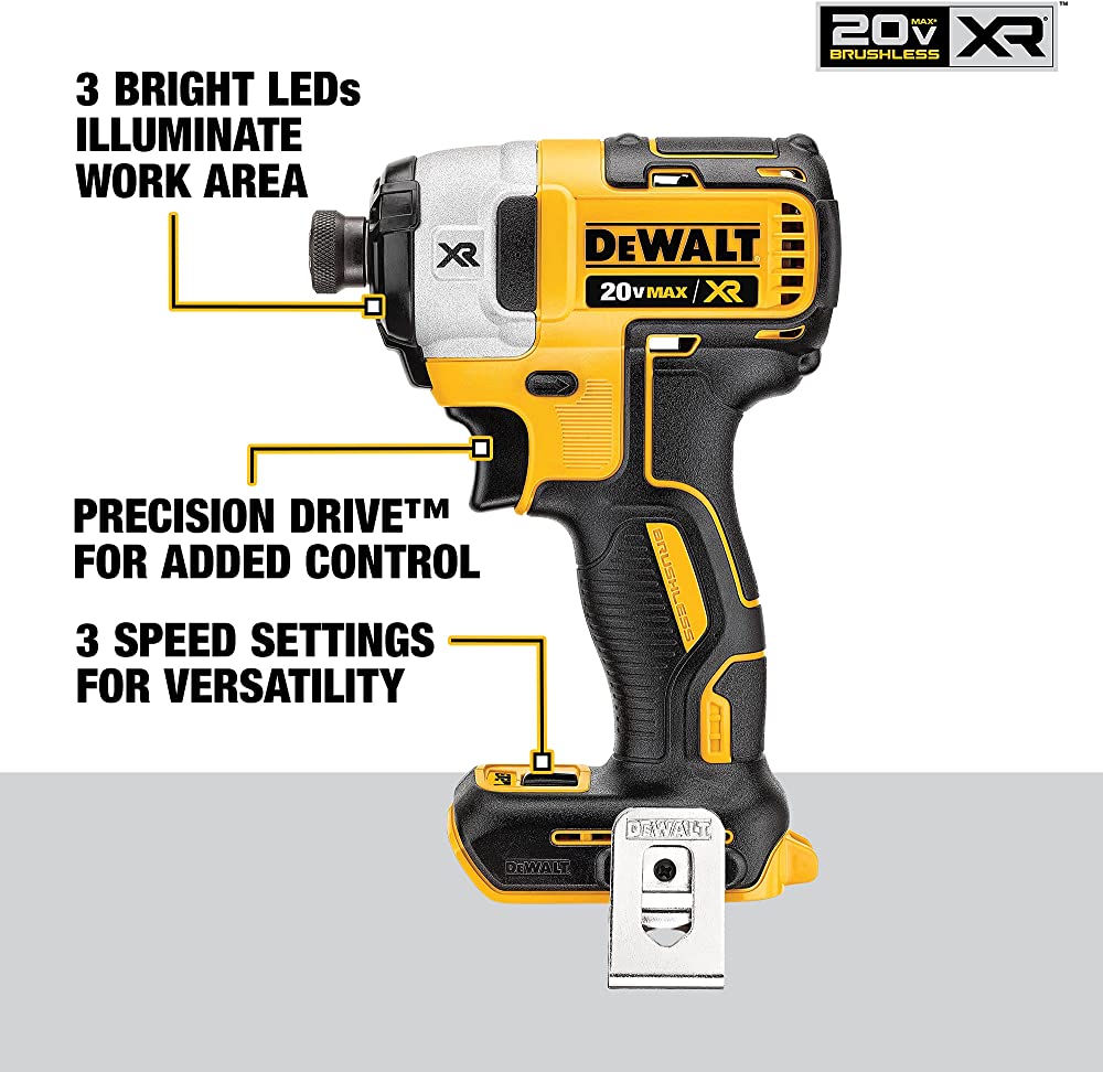 DEWALT DCF887B 20V MAX* XR Impact Driver Brushless 3-Speed 1/4-Inch (Tool Only)