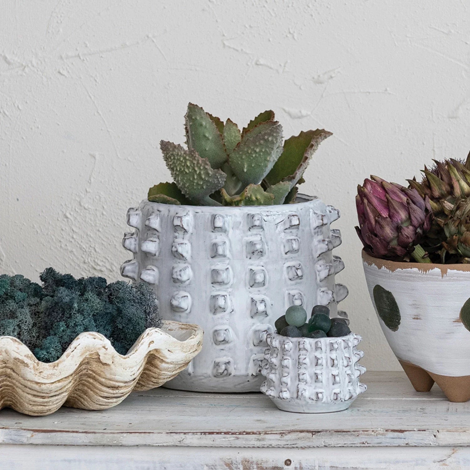 Sculptural Planter with Raised Dots