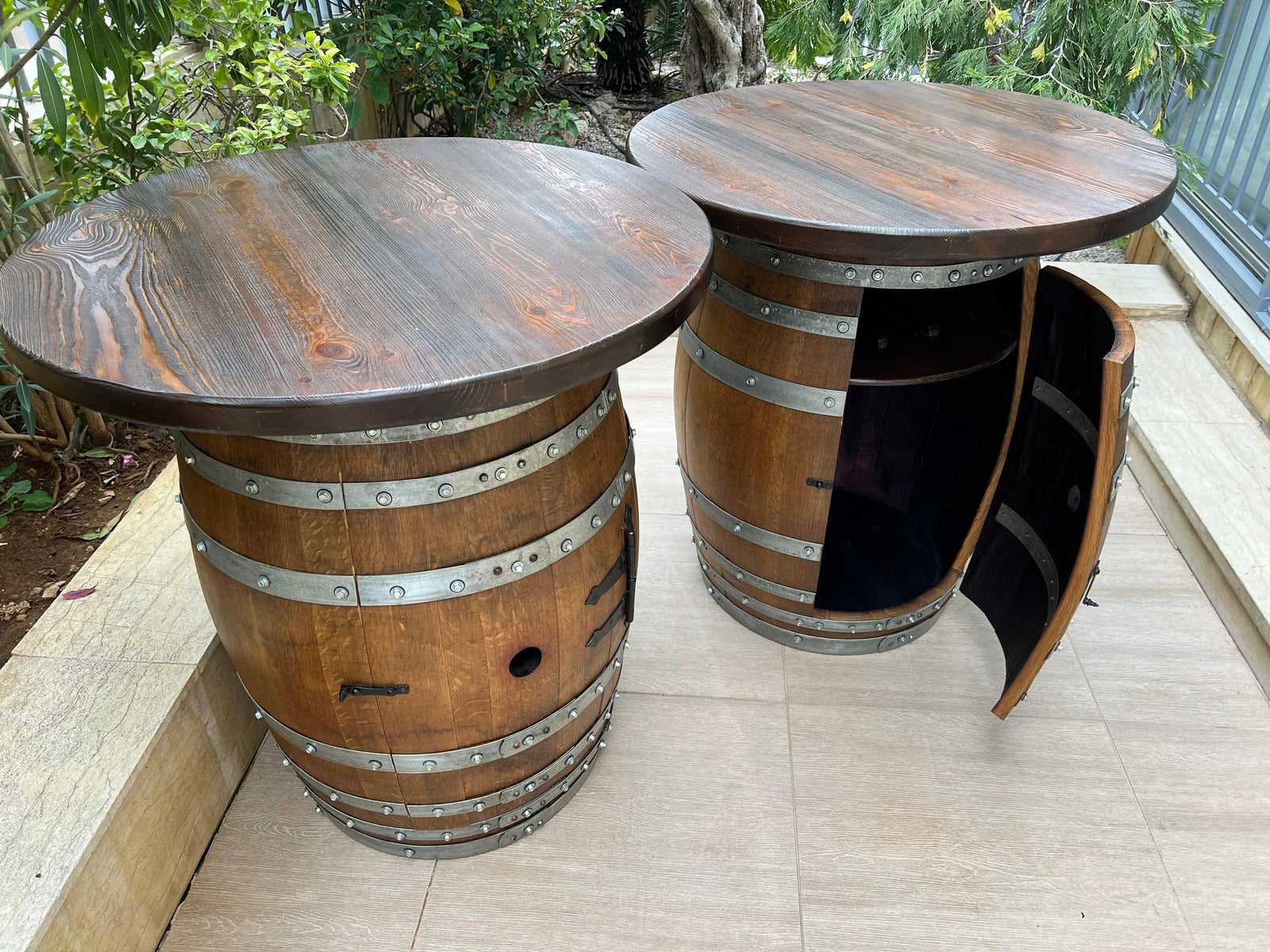 Double Barrel Bar Cabinet Set (January Preorder)