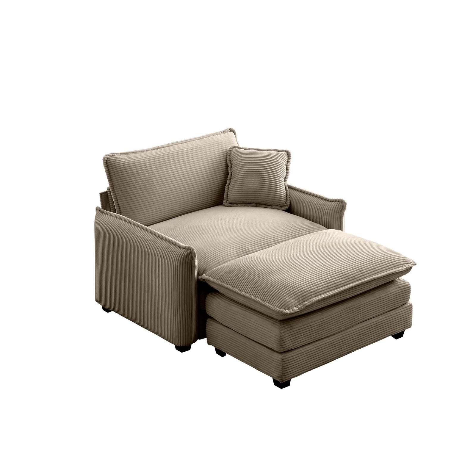 Walker Edison | Cloud Deep Sofa Chair With Ottoman