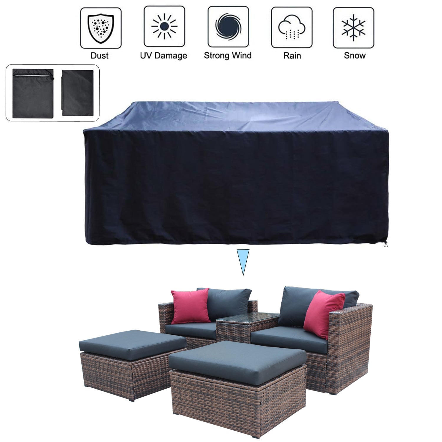 Walker Edison | 10 Pieces Modular Outdoor Patio Sectional Conversation Sofa Set