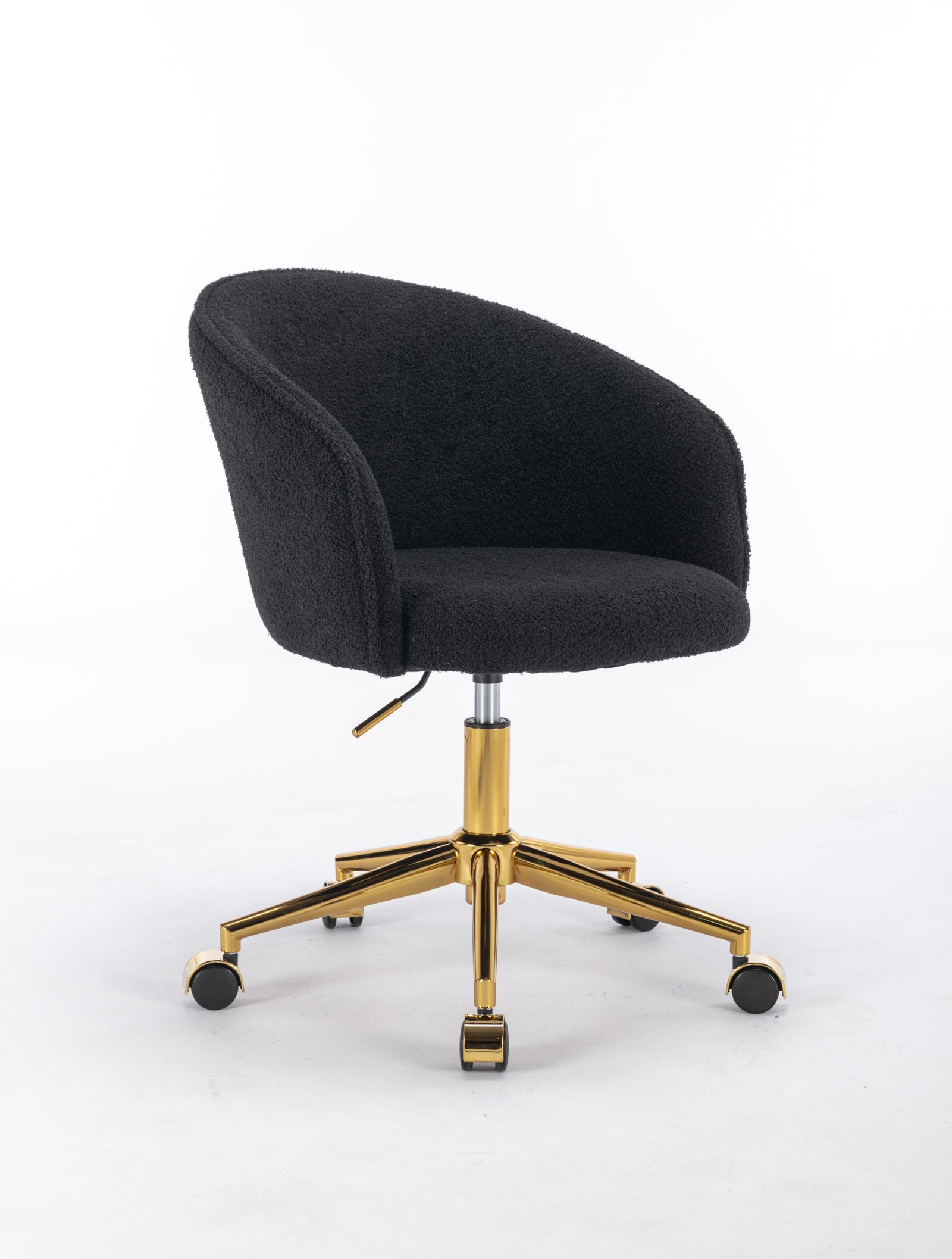 Walker Edison | Black Teddy Desk Chair with Gold Rolling Base