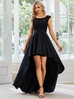 Elegant High-Low Lace Cocktail Dress
