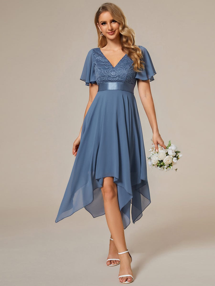 Versatile Chiffon Dress with Lace